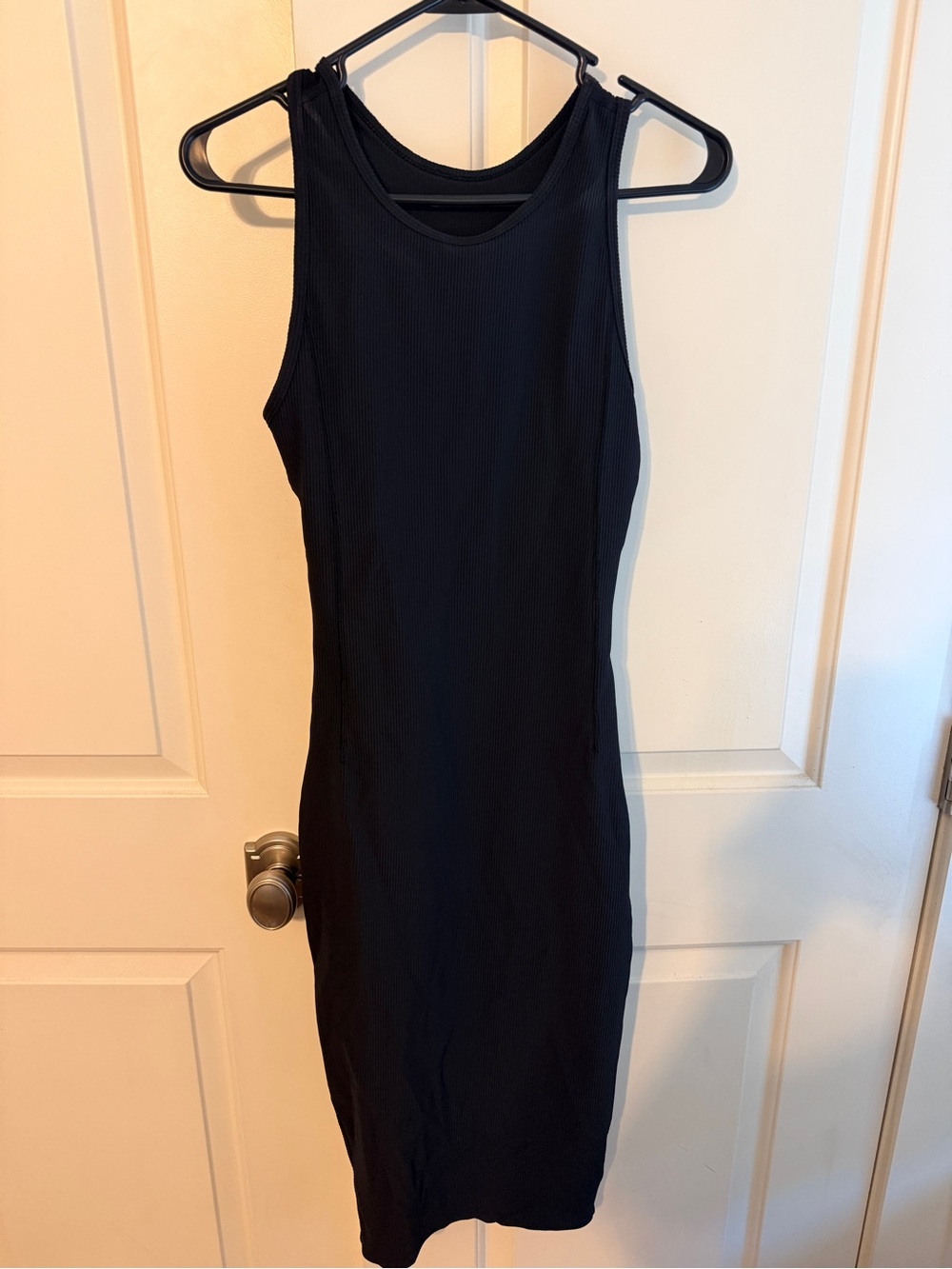 Lululemon Ribbed Softstreme Slim-Fit Tank Dress in Black, size 6
